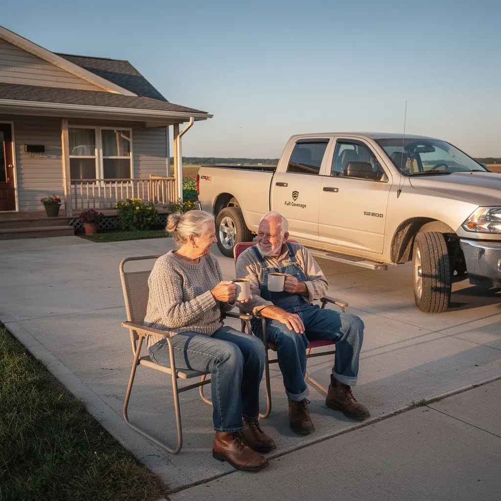 Счастливая семья, получающая ключи от нового автомобиля с полным покрытием страховки.