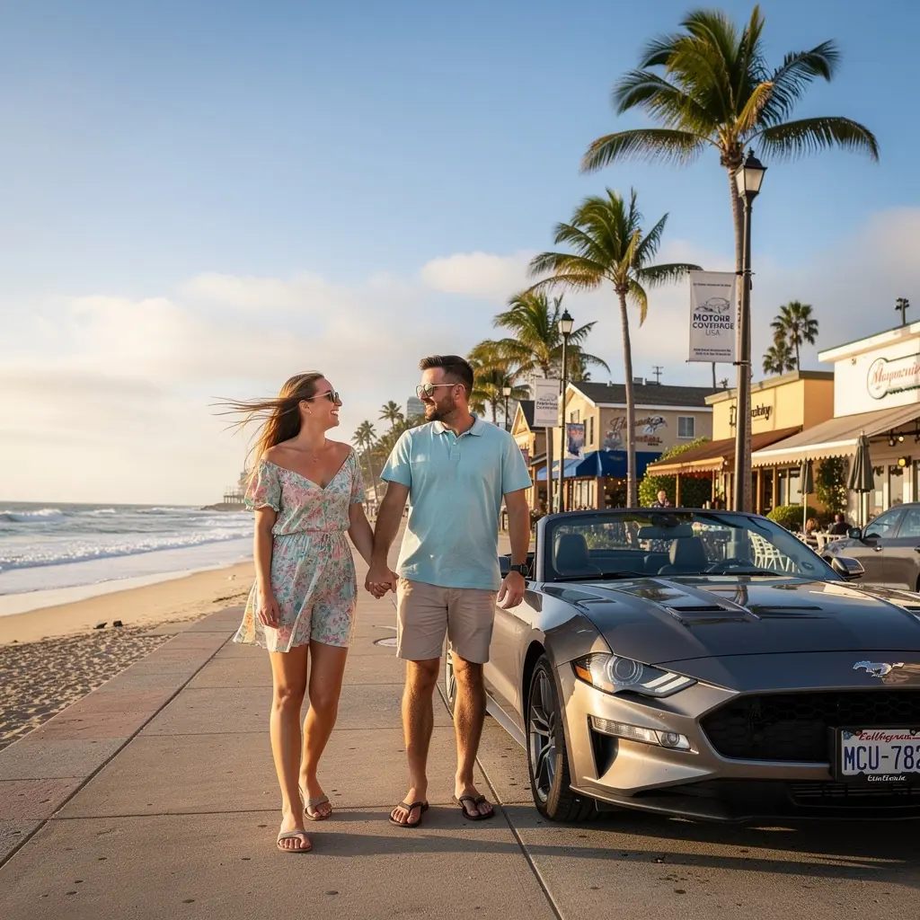 Группа счастливых людей, обсуждающих выгодные планы страхования автомобилей